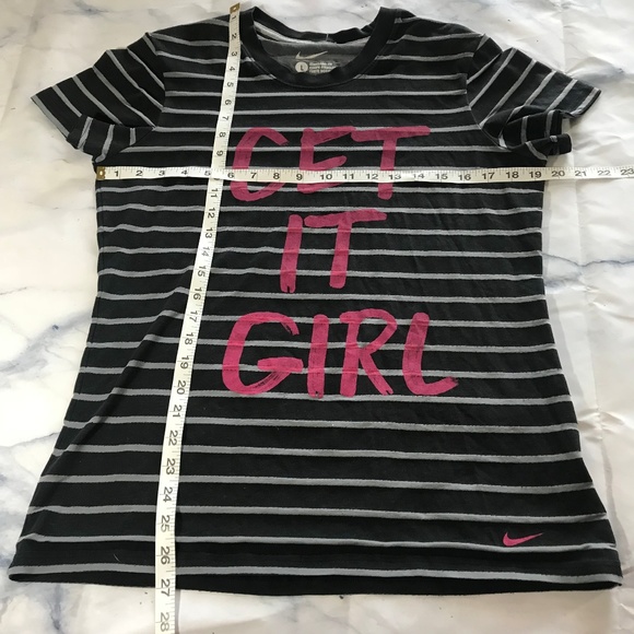 Nike Black & Grey Striped "Get It Girl" Tee Short - Picture 7 of 7